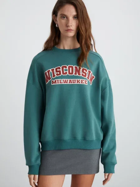 Grimelange Majica smaragd / bordo bela