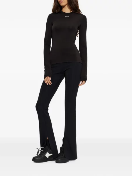 Lung top Off-white cu imagine alb