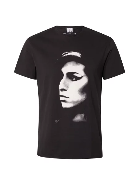 AMPLIFIED Tricou AMY WINEHOUSE gri / negru alb