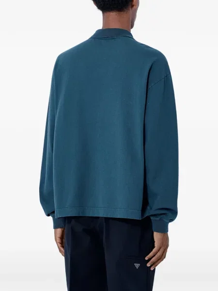 Lung tricou polo Prada albastru