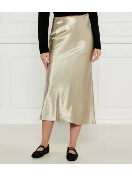 BOSS BLACK De satin fustă negru