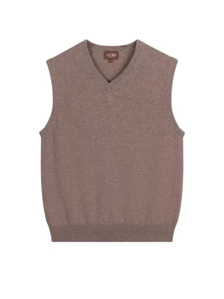 Vestă Gobi Cashmere din cașmir cu decolteu în V gri
