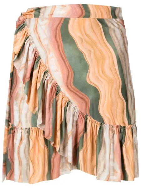 Mały spódnica mini Lygia & Nanny prążkowana brązowa