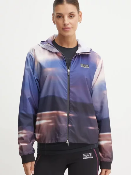 Emporio Armani kurtka treningowa przejściowa fioletowy