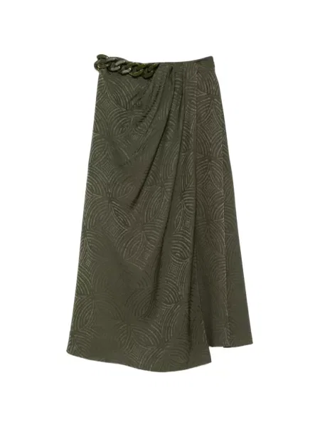 Fustă midi Joseph din jacard verde