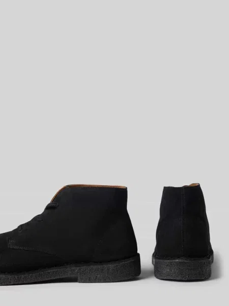 Buty ze skóry bydlęcej welurowej model ‘RICCO’ Selected Homme czarne