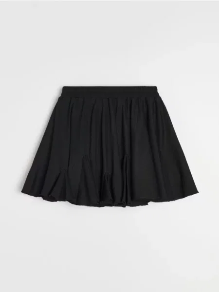 Міні спідниця з контрплісами чорний