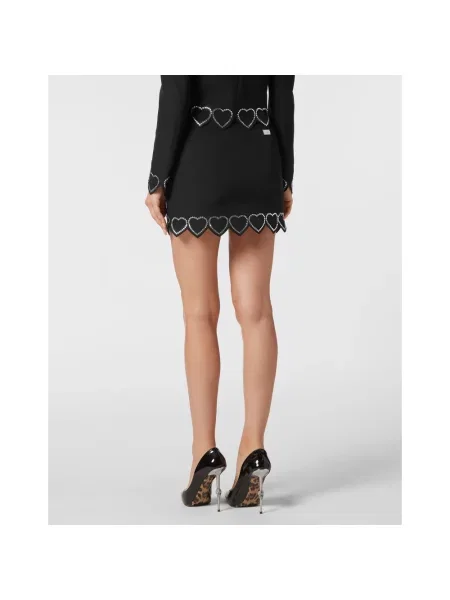 Spódnica mini Philipp Plein w serca czarna