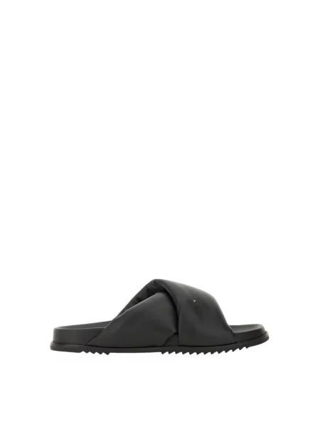 Klapki Rick Owens skórzane czarne