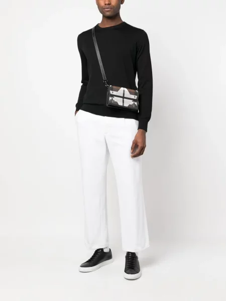 Jedwabny sweter Zegna z okrągłym dekoltem czarny