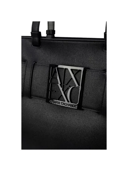 Lniana shopperka Armani Exchange czarna