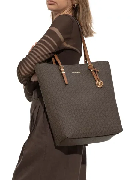 Geanta crossbody Michael Michael Kors din canvas gri