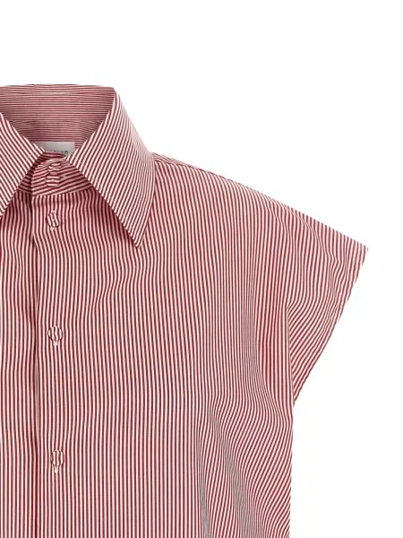 Kołnierzykowy koszula Armarium w paski czerwona