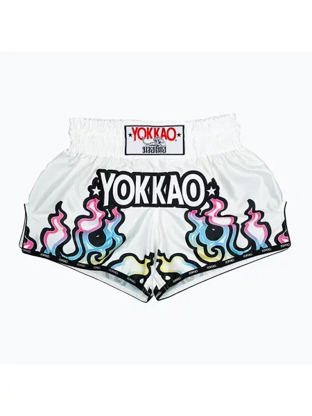 Fitness šortky YOKKAO Flames CarbonFit white bílé