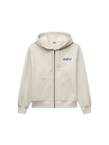 Bluza z kapturem Kenzo w tygrysie prążki szara