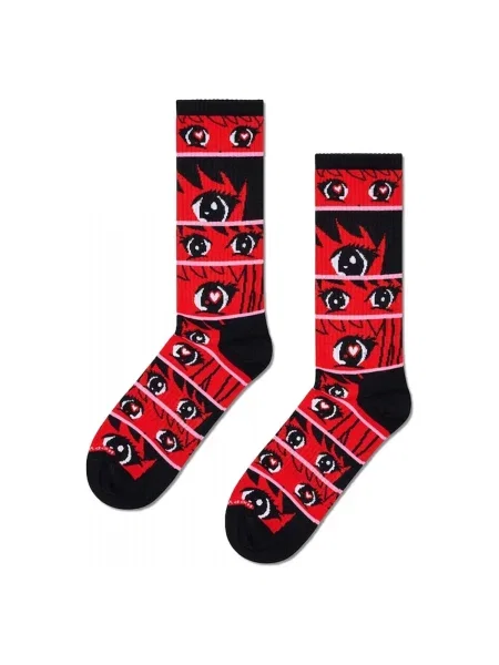 Csíkos zokni Happy Socks piros