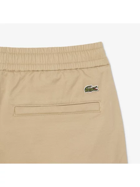 Lacoste Szorty Z Bawełny Stretch Regular Fit beżowy
