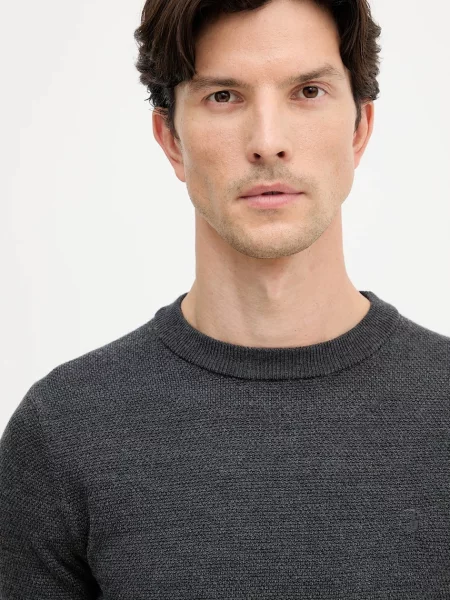 Шерстяной легкий свитер Trussardi серый