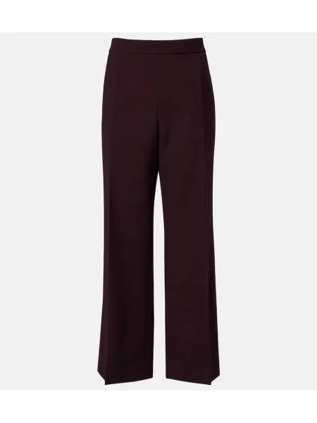 Pantaloni Chloé cu talie înaltă de lână violet