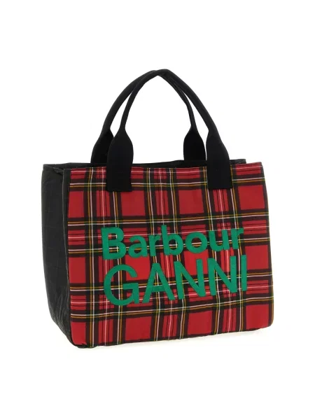 Barbour torebka x GANNI Wax Tote Bag czerwona