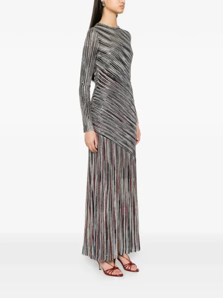 Rochie maxi Missoni cu paiete cu dungi negru
