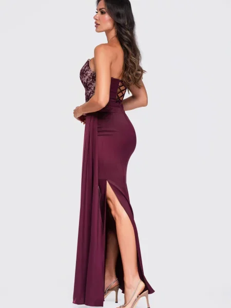 Ombre Večernja haljina burgund