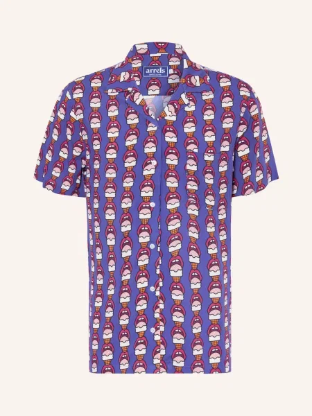 Arrels Barcelona Koszula Z Klapami Navy Lick Me X Craig & Karl Comfort Fit blau biała