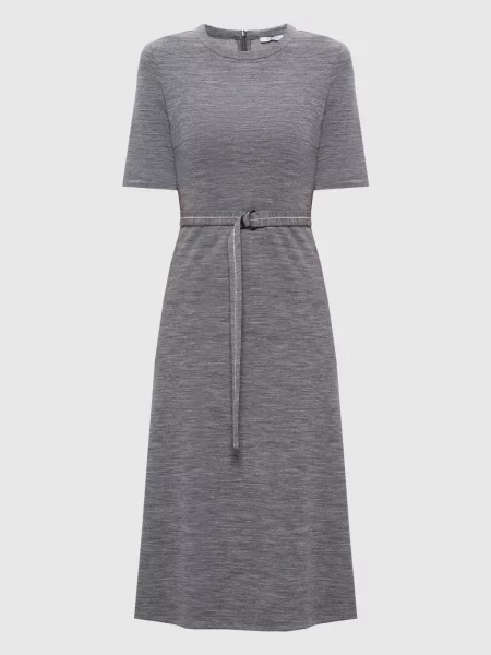 Меланжева сукня з вовною Peserico сіра