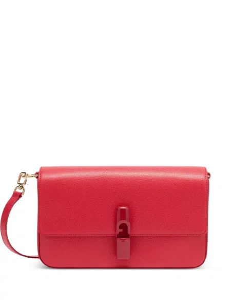 Кожена кожена чанта Furla червено