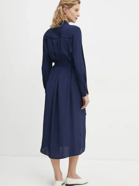 Сукня з домішкою шовку PS Paul Smith midi пряма синій