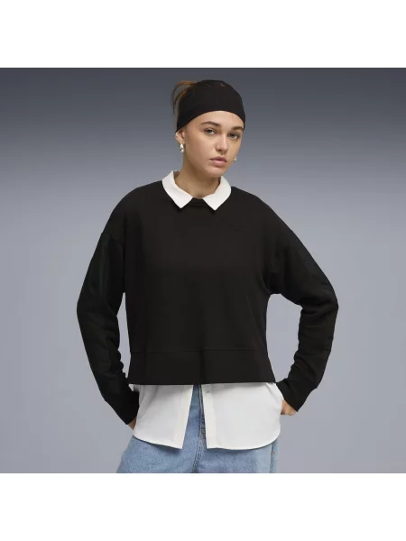 Luźna bluza z okrągłym dekoltem HER PUMA czarna