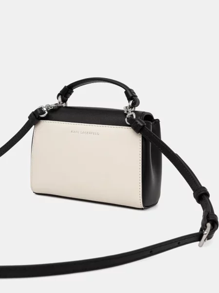 Karl Lagerfeld torebka crossbody skórzana K/AUTOGRAPH beżowa