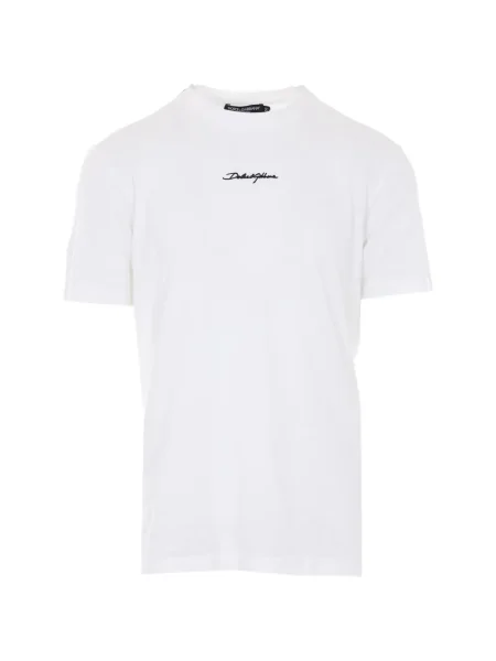 Tricou Dolce & Gabbana cu decolteu în U alb