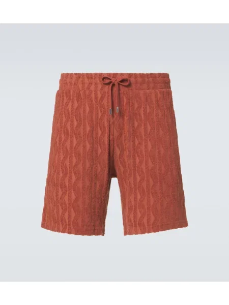 Pantaloni scurți Frescobol Carioca din jacard maro