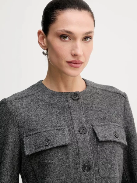 Шерстяная демисезонная куртка Marc O'polo серая