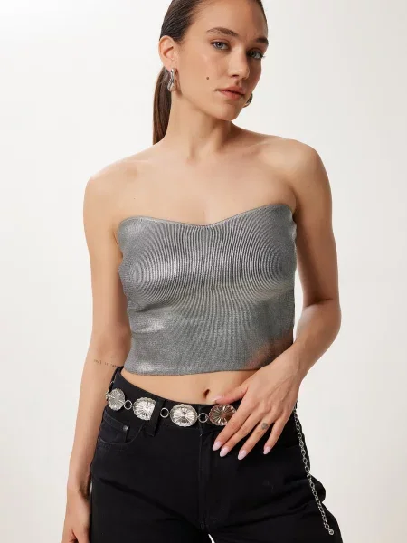 Happiness İstanbul Top argintiu gri