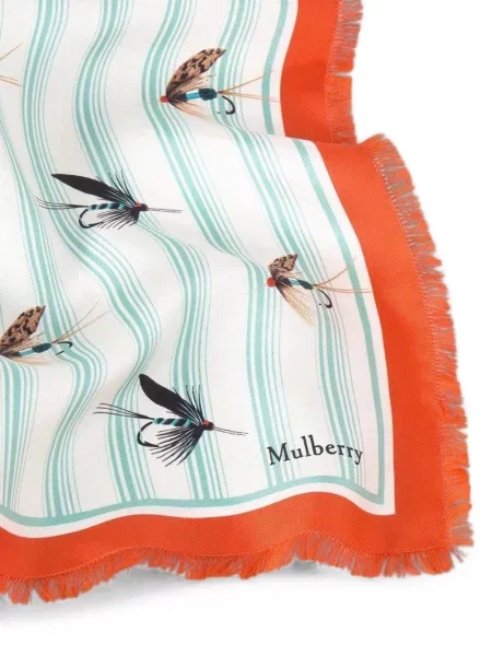 Fular Mulberry cu pene alb