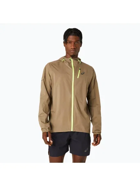 Мъжко яке за бягане ASICS Fujitrail Waterproof pepper кафяво