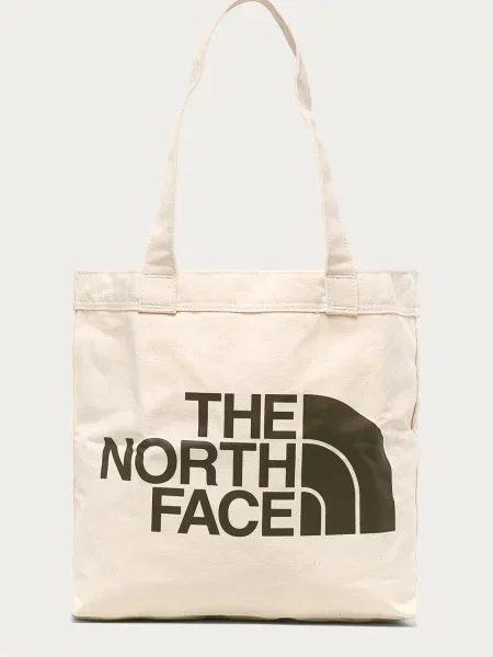 Lniana torebka The North Face beżowa