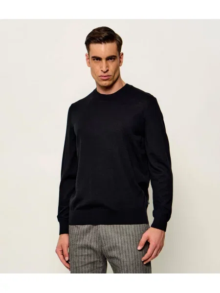 BOSS BLACK De lână pulover H-Leno negru