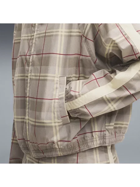 PUMA kurtka o luÅºnym kroju T7 Tartan OdzieÅ¼ BeÅ¼owy S szara