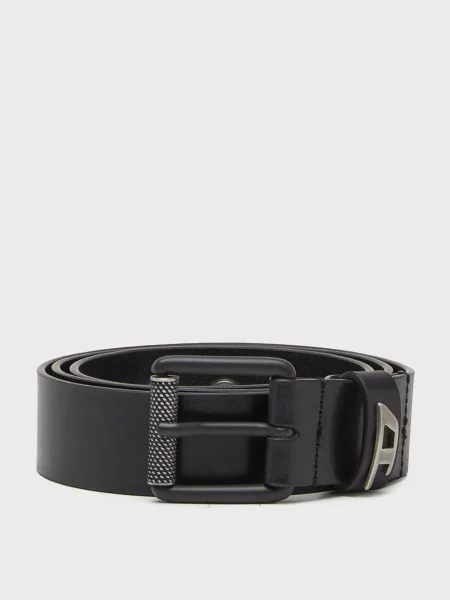 Кожаный ремень Diesel с автографом черный