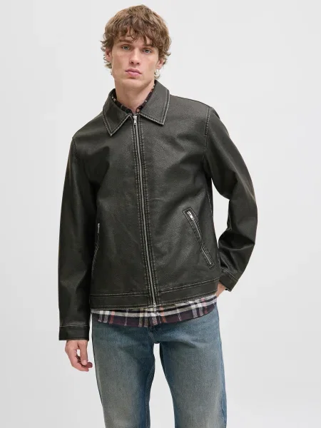 JACK & JONES Geacă de primăvară-toamnă negru