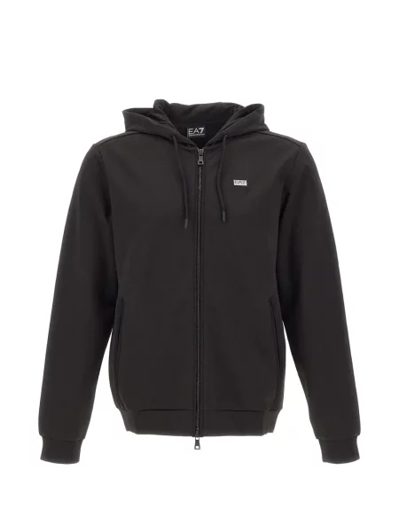 Hanorac cu glugă Ea7 Emporio Armani negru