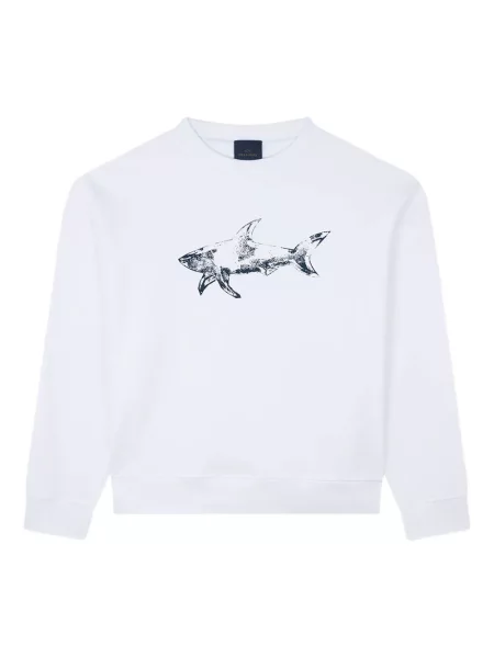 Флийс полар Paul & Shark с принт бяло