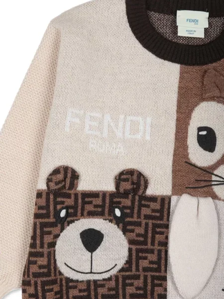 Sweter dziecięcy Fendi brązowy
