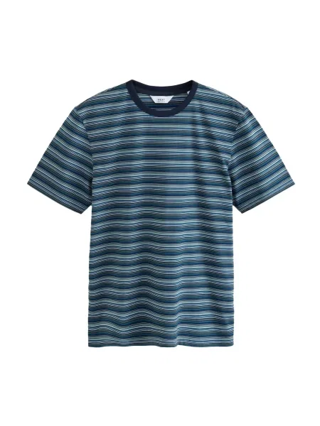 Next Tricou N. Premium albastru / bleumarin / verde alb