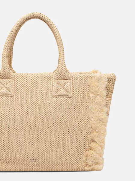 Shopperka Pinko pleciona beżowa