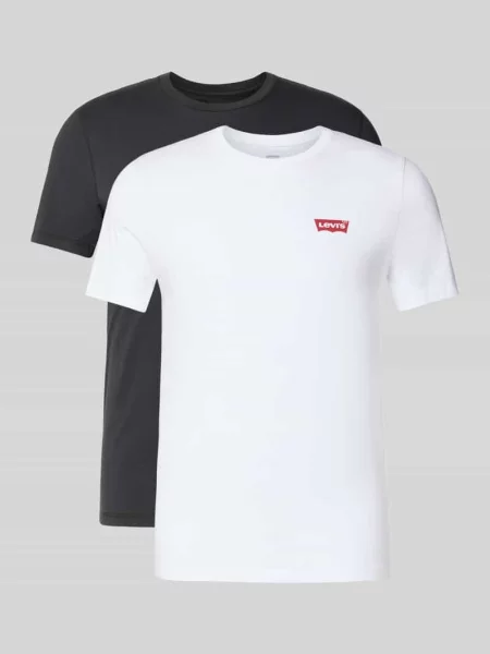T-shirt z nadrukiem z logo w zestawie 2 szt. Levi's czarna