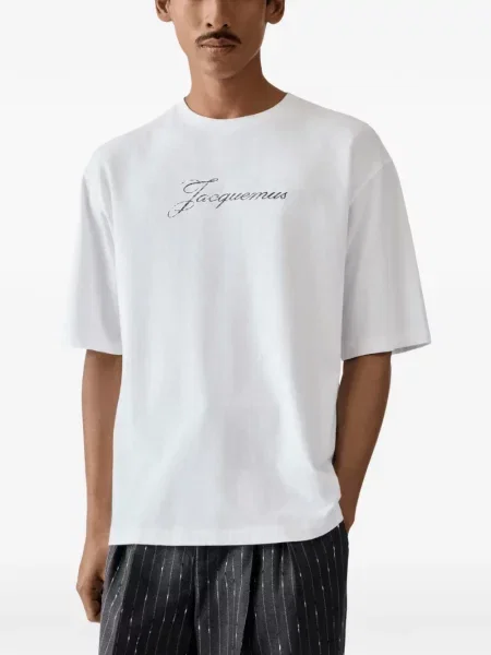 Tricou Jacquemus cu imagine alb